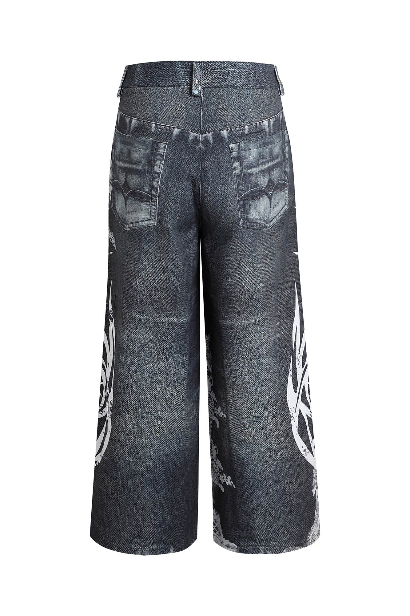 DND4DES×Faychui Patterned Lace Graphics Wide-Leg Jeans
