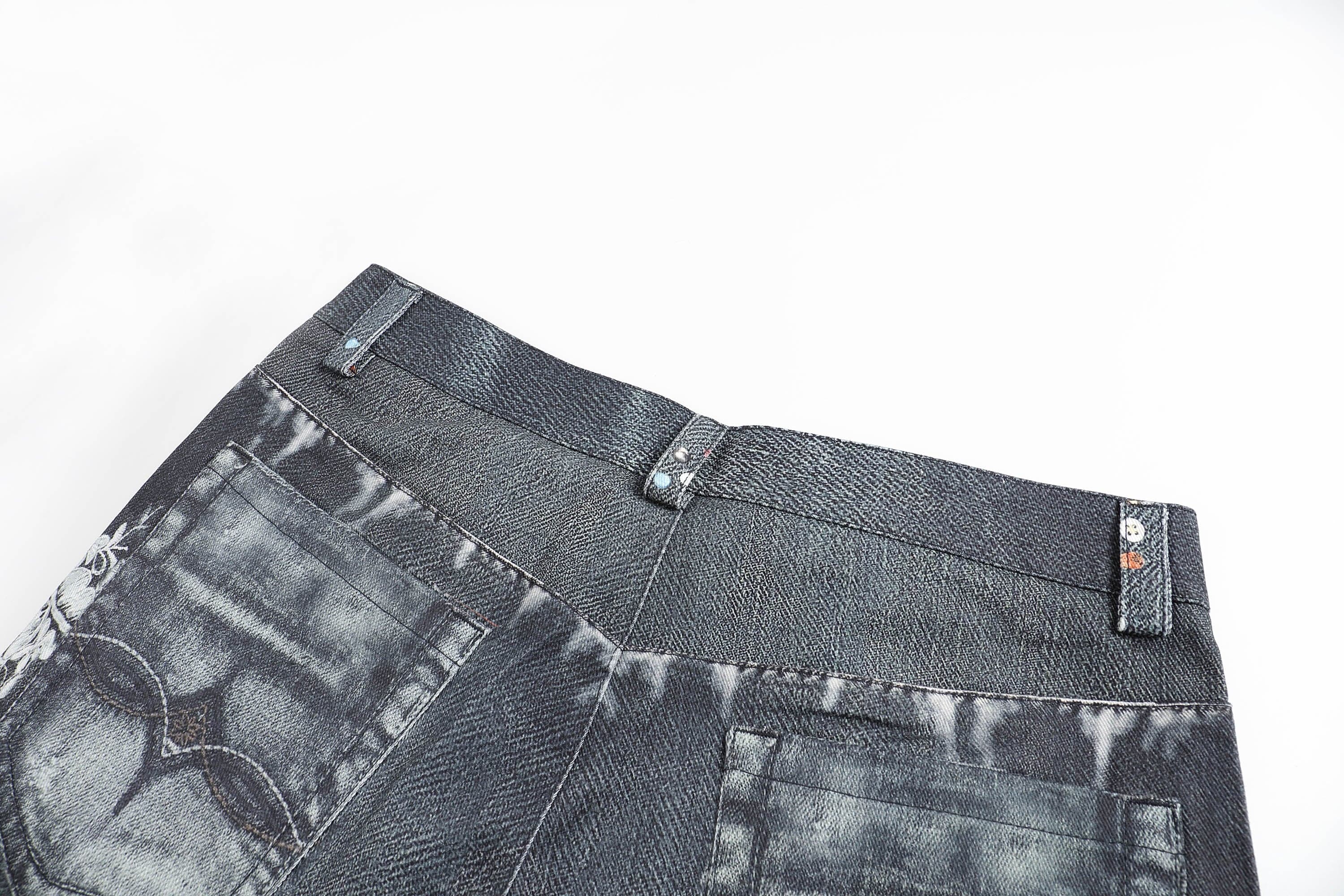 DND4DES×Faychui Patterned Lace Graphics Wide-Leg Jeans