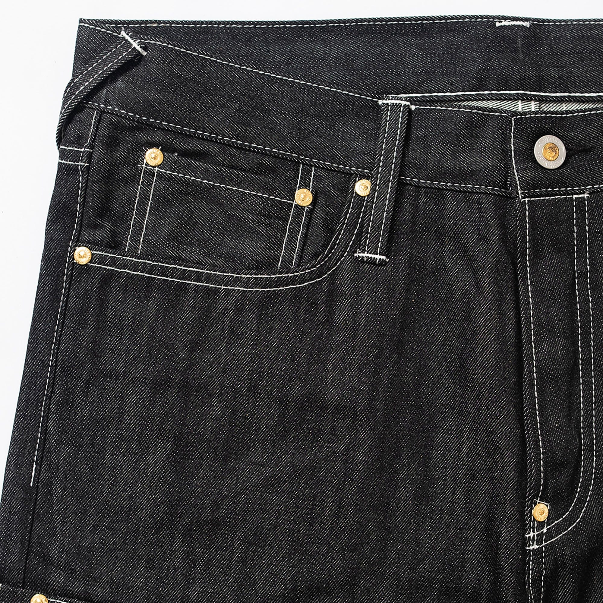 FVVO Selvedge Embroidered Double-Knee Raw Denim Pants