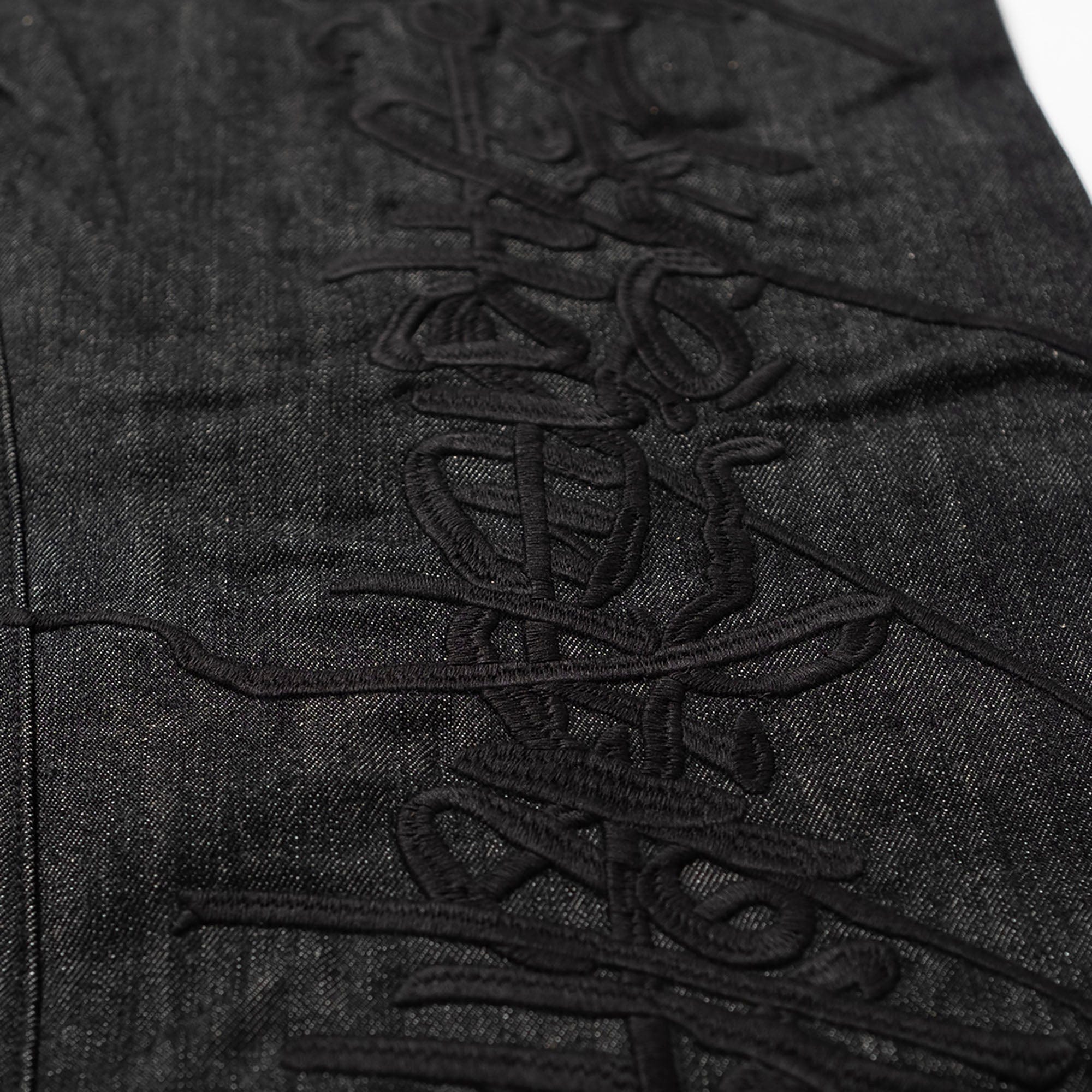 FVVO Selvedge Embroidered Double-Knee Raw Denim Pants