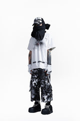FVVO Panda Patchwork Frayed Mesh Cap