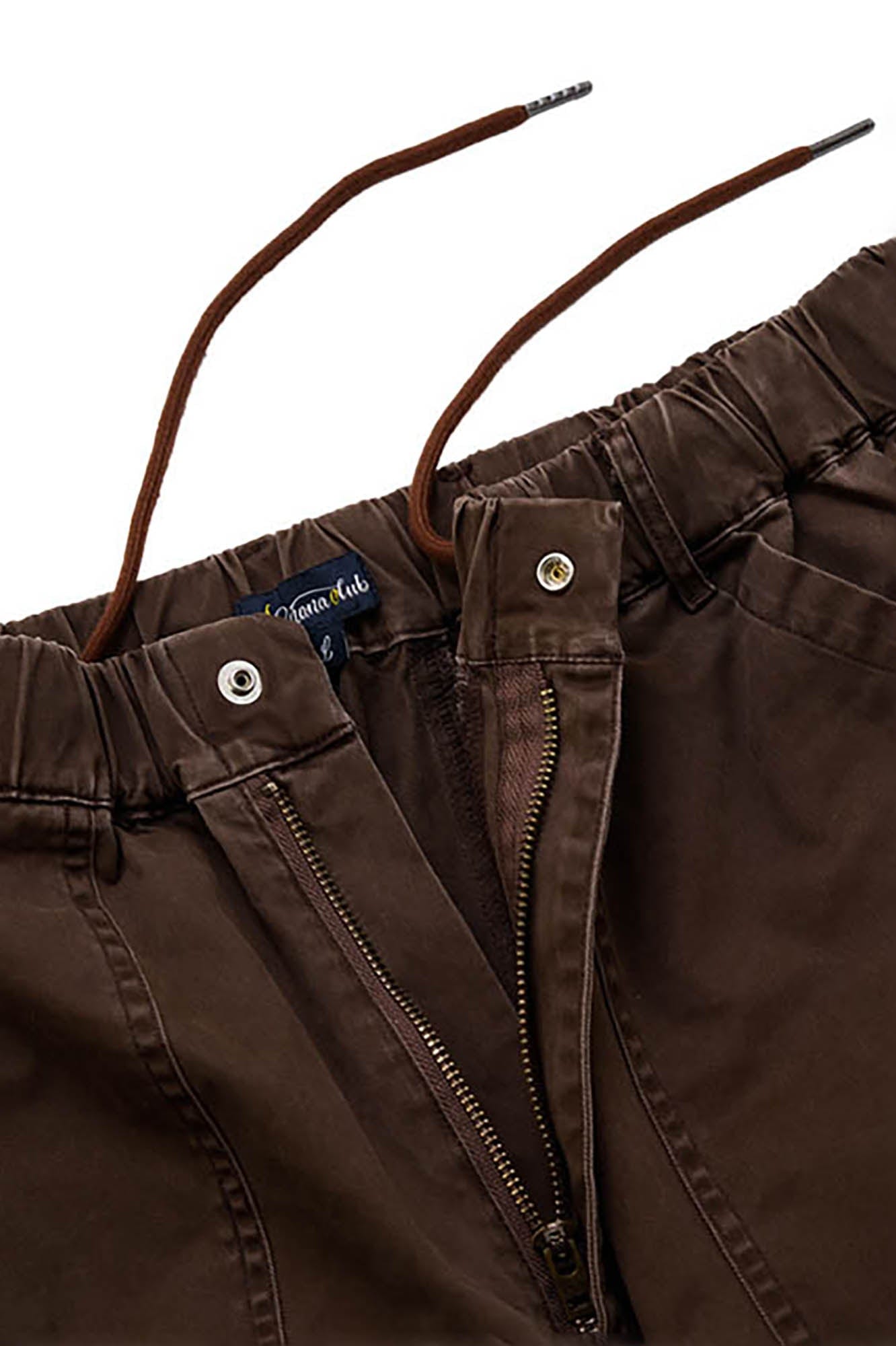 BANANA CLUB Zippered-Hem Multi-Pocket Crinkled Cargo Pants