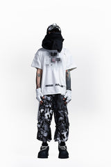 FVVO Panda Patchwork Frayed Mesh Cap