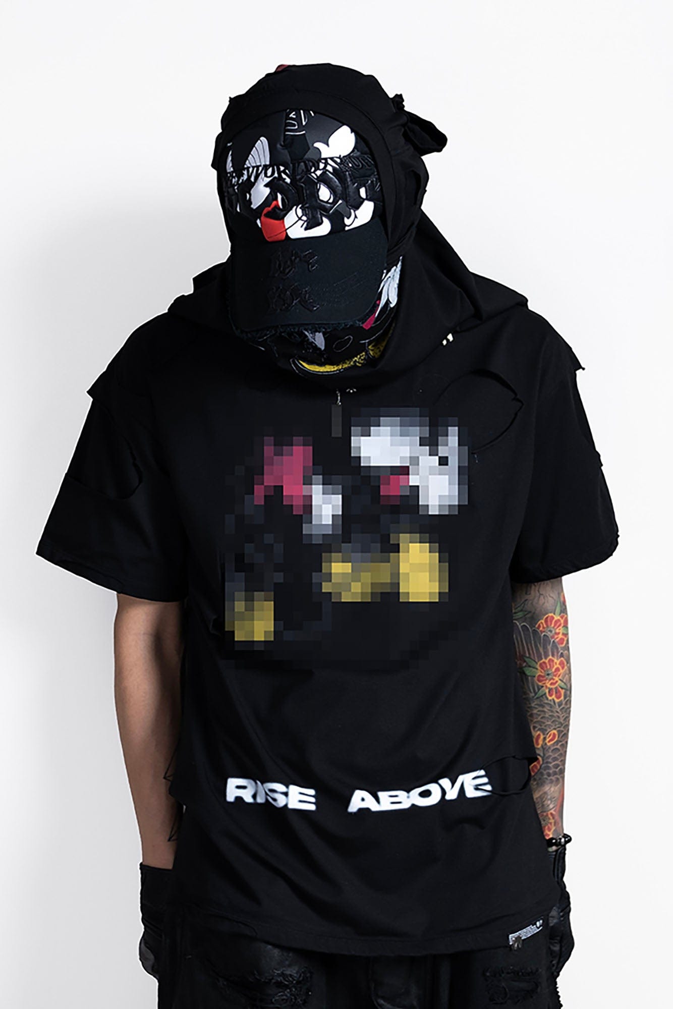 FVVO Mickey Mouse Patchwork Frayed Mesh Cap