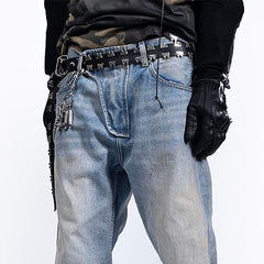 FVVO Multi-Rivet Full-Grain Leather Belt