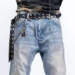 FVVO Multi-Rivet Full-Grain Leather Belt