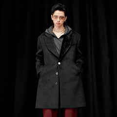ALVNG AR ANTS Wool-Blend Peak Lapel Oversized Coat