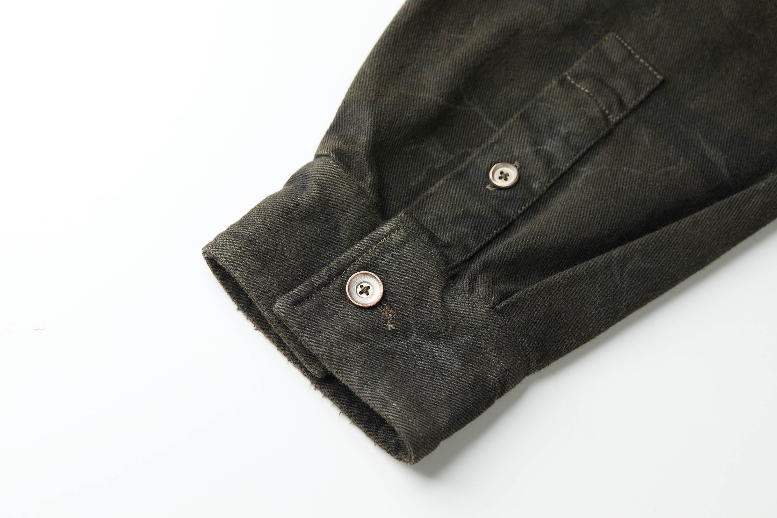 FACEONLAB Distressed Cracked Flap-Pocket Military Jacket