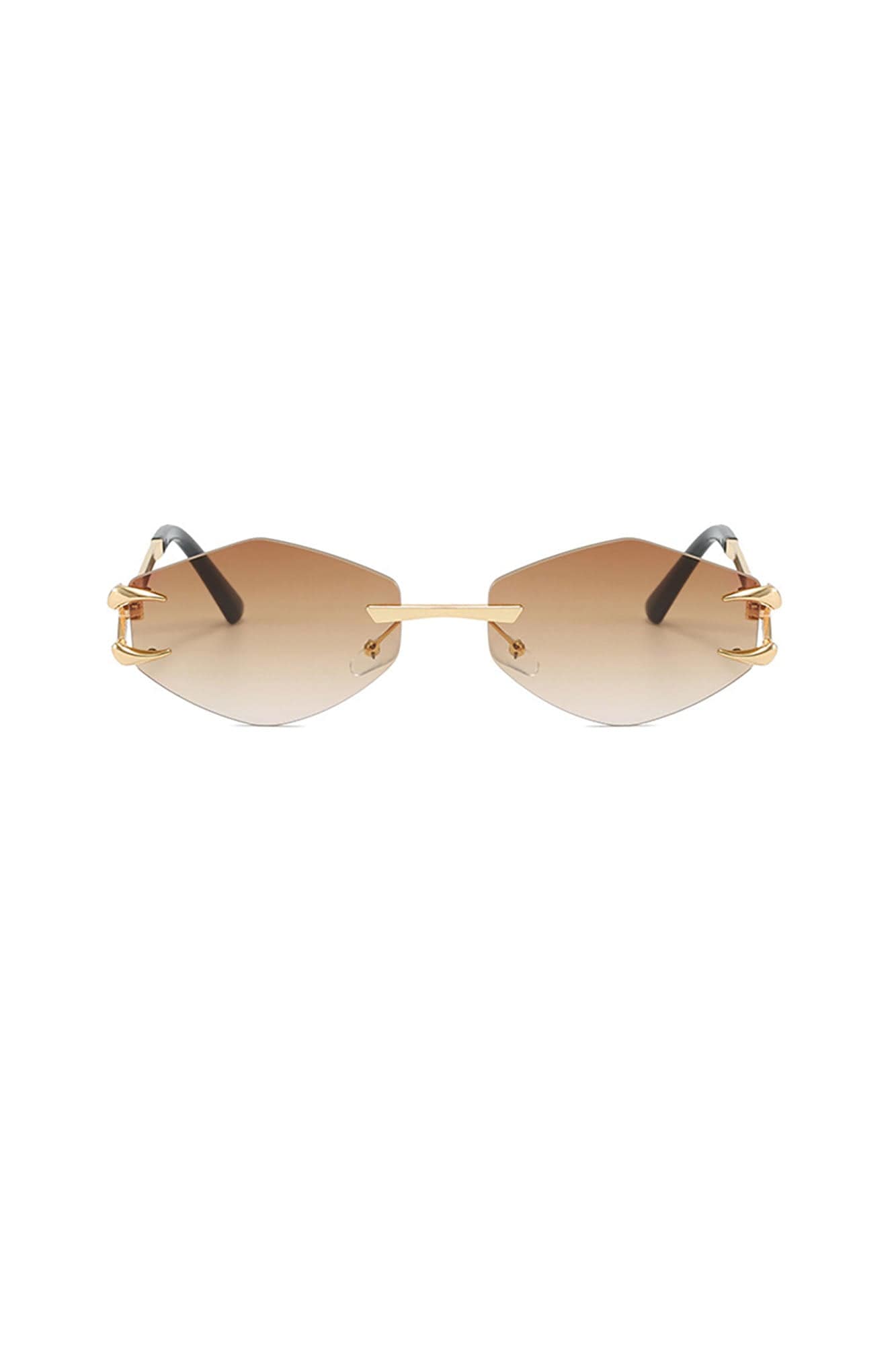 DAMAGE ASIA Claw Temple Gradient Hex Lens Rimless Sunglasses