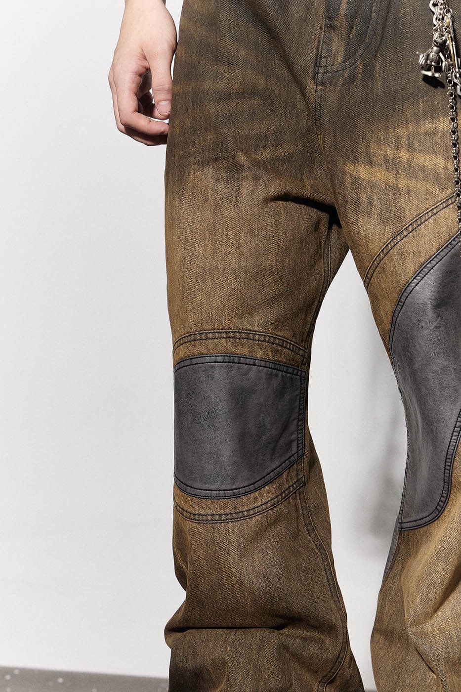 DND4DES Asymmetrical Deconstructed Faded Flared Jeans