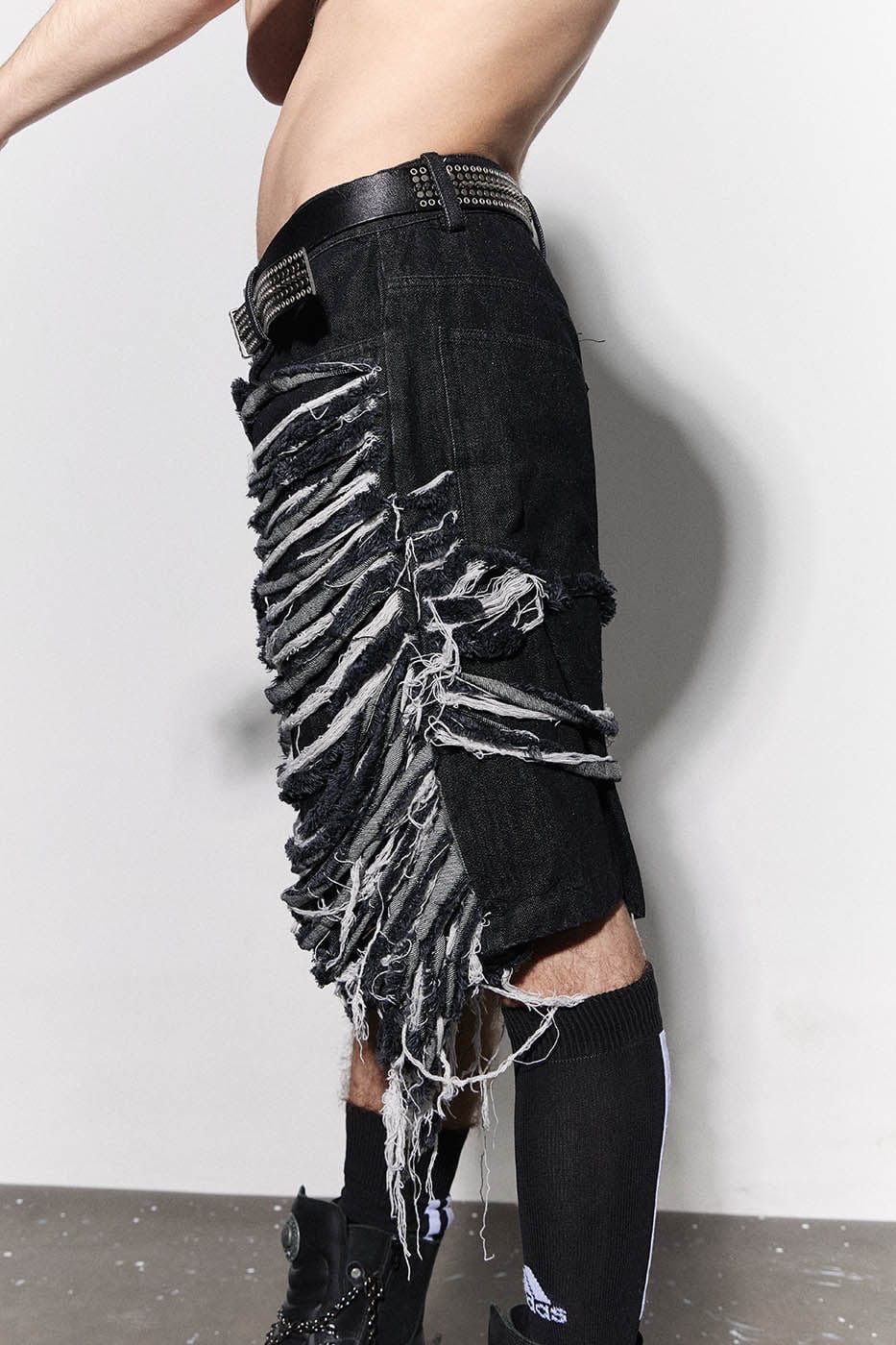 DND4DES Heavily Distressed Denim Shorts