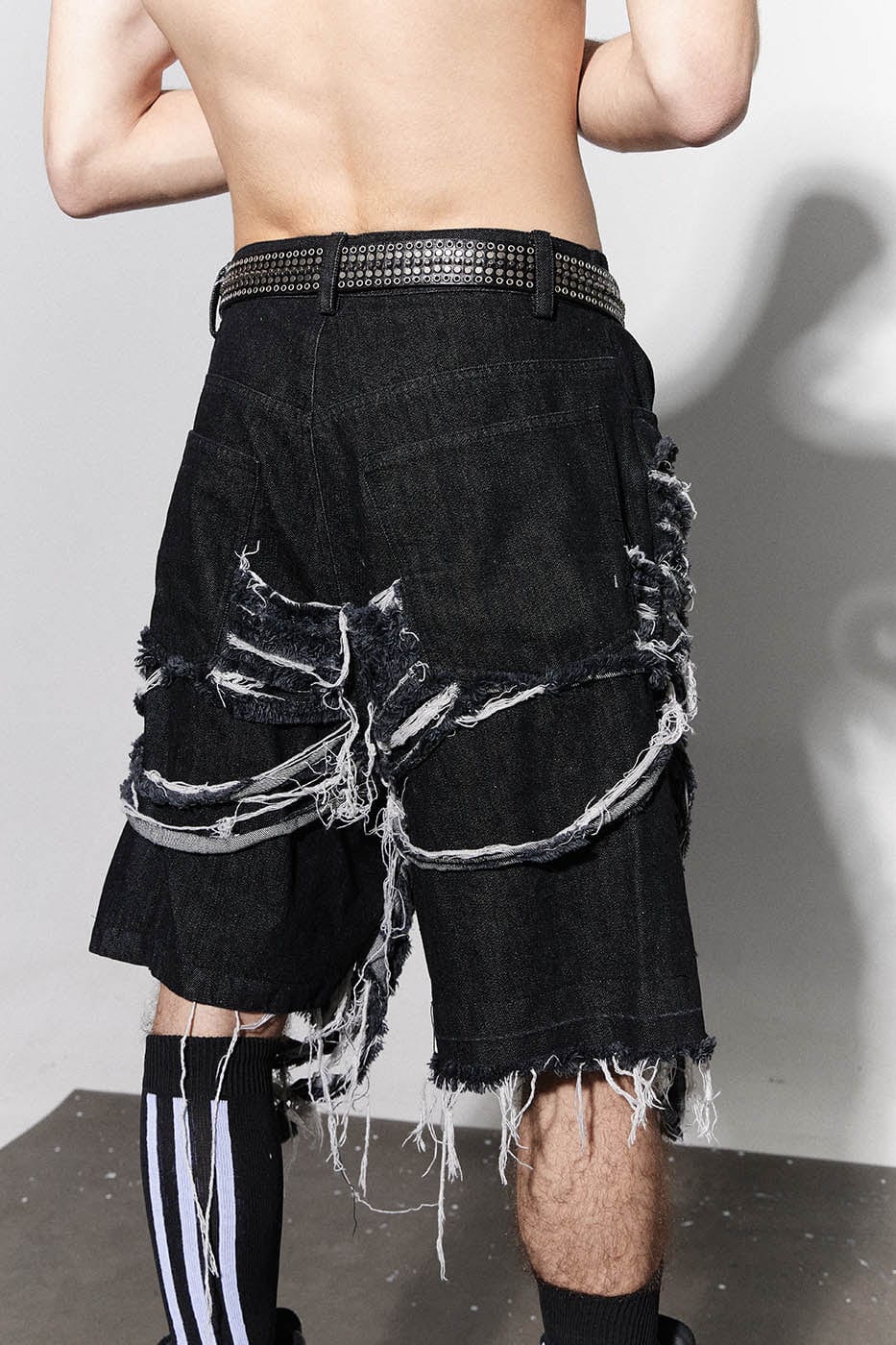 DND4DES Heavily Distressed Denim Shorts