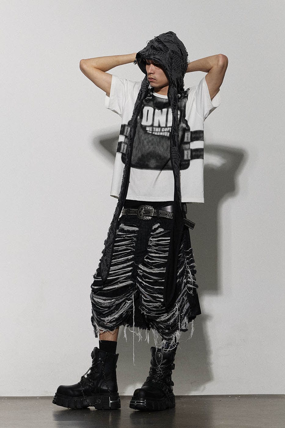 DND4DES Heavily Distressed Denim Shorts