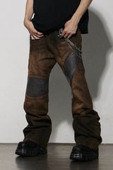 DND4DES Asymmetrical Deconstructed Faded Flared Jeans