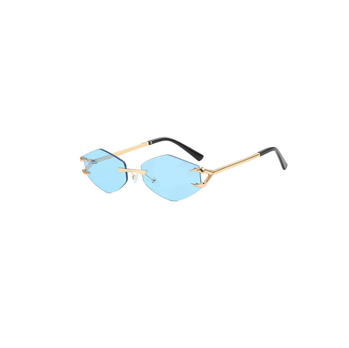 DAMAGE ASIA Claw Temple Gradient Hex Lens Rimless Sunglasses