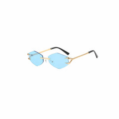DAMAGE ASIA Claw Temple Gradient Hex Lens Rimless Sunglasses