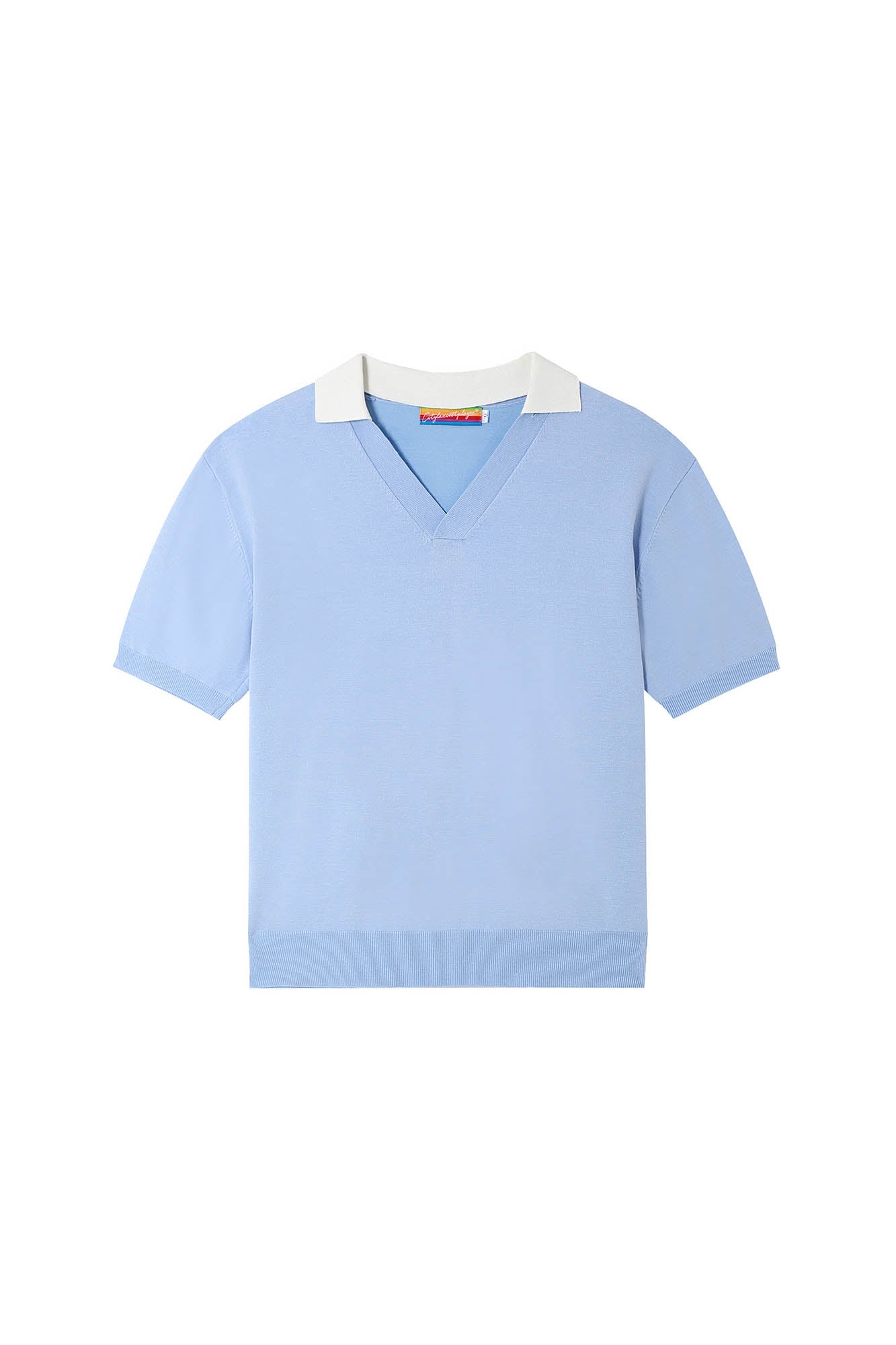 CLP V-Neck Detachable Collar Knitted Tee