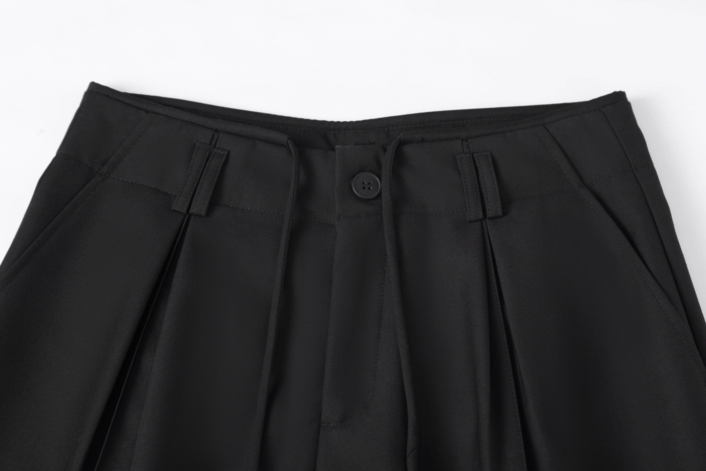 CLP Tucked Pleats Wide-Leg Trousers