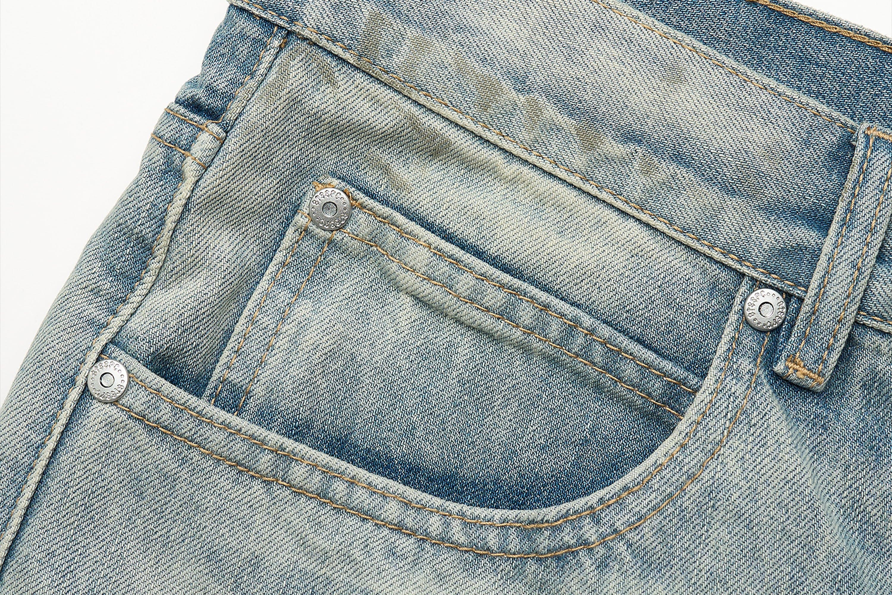 STEEPC Dirty Fit Distressed Flared Jeans