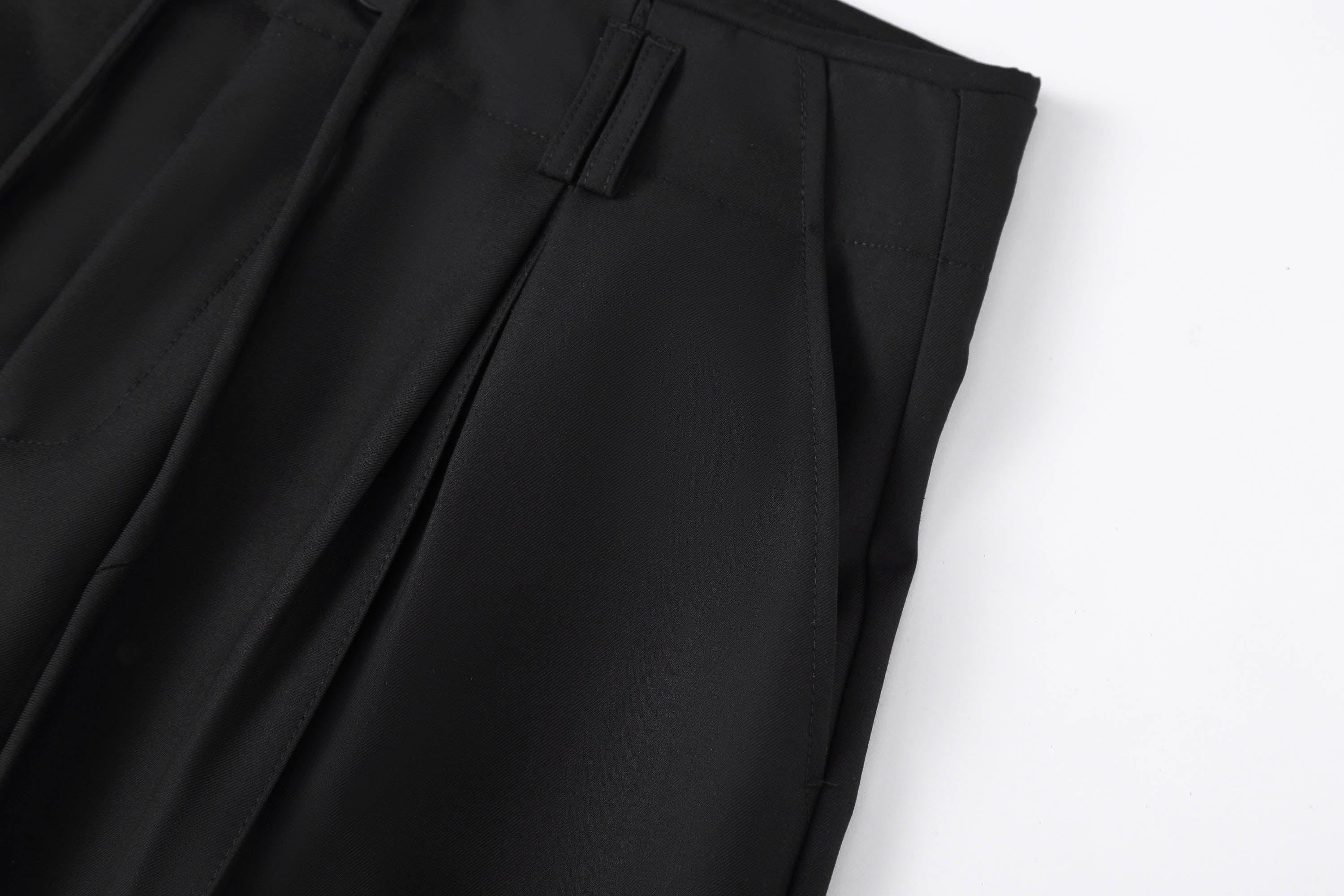 CLP Tucked Pleats Wide-Leg Trousers