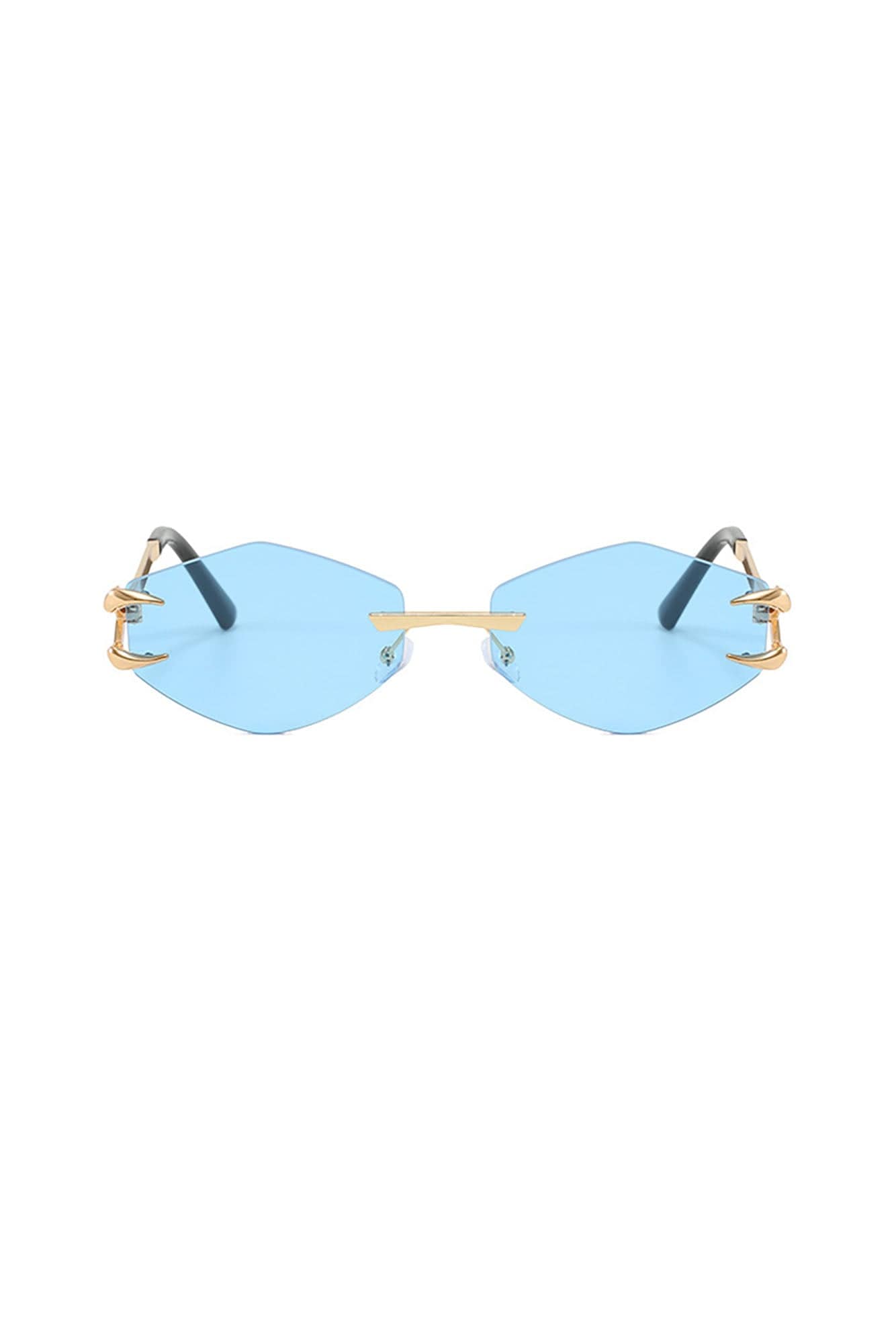 DAMAGE ASIA Claw Temple Gradient Hex Lens Rimless Sunglasses