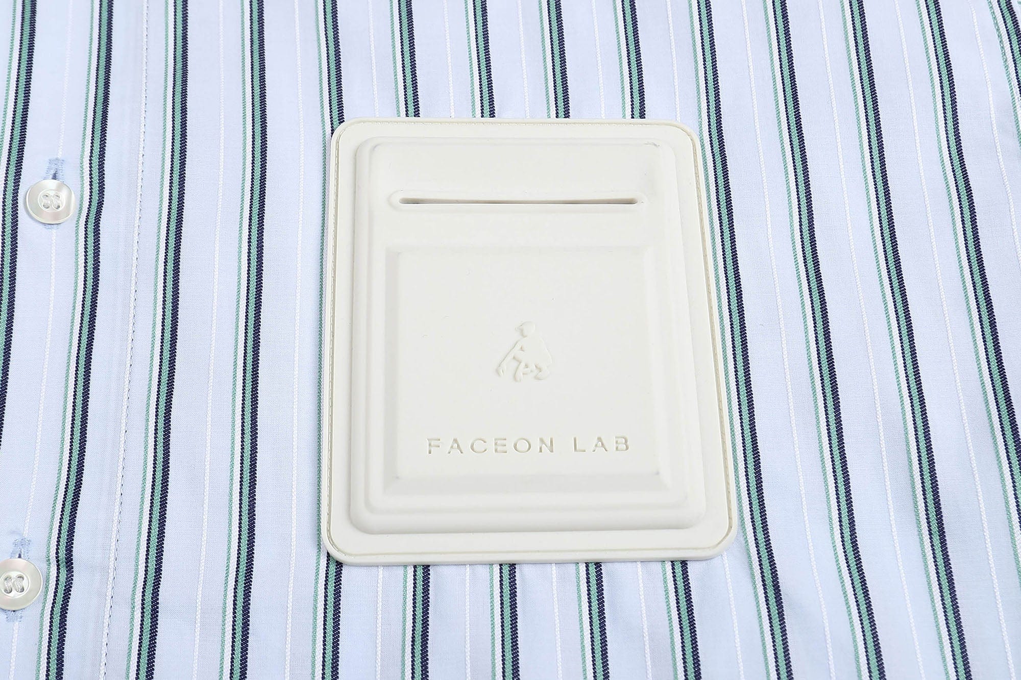 FACEONLAB Striped Patch-Pocket Poplin Shirt