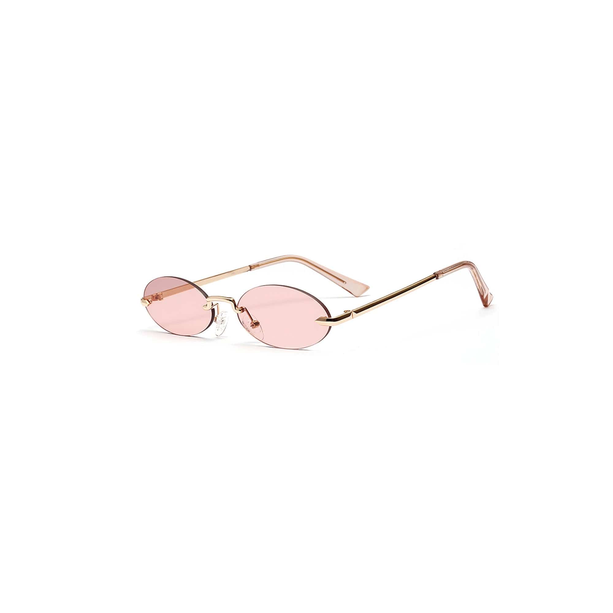 DAMAGE ASIA Oval Rimless Translucent Sunglasses
