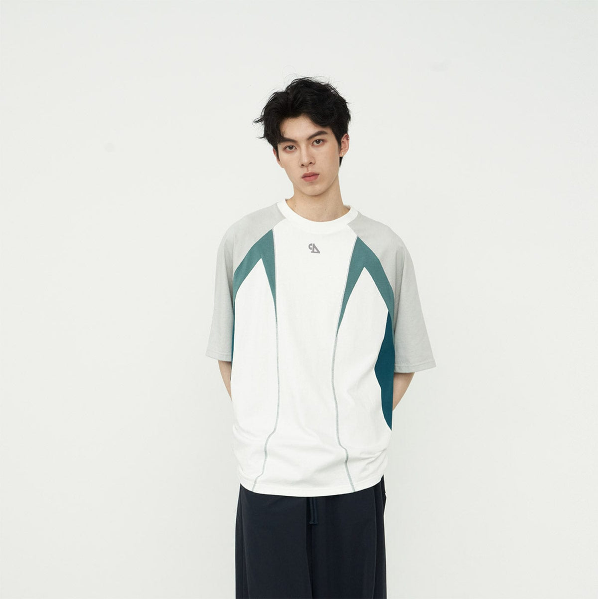 49PERCENT Contrast Spliced T-Shirt (Only Size M Left)