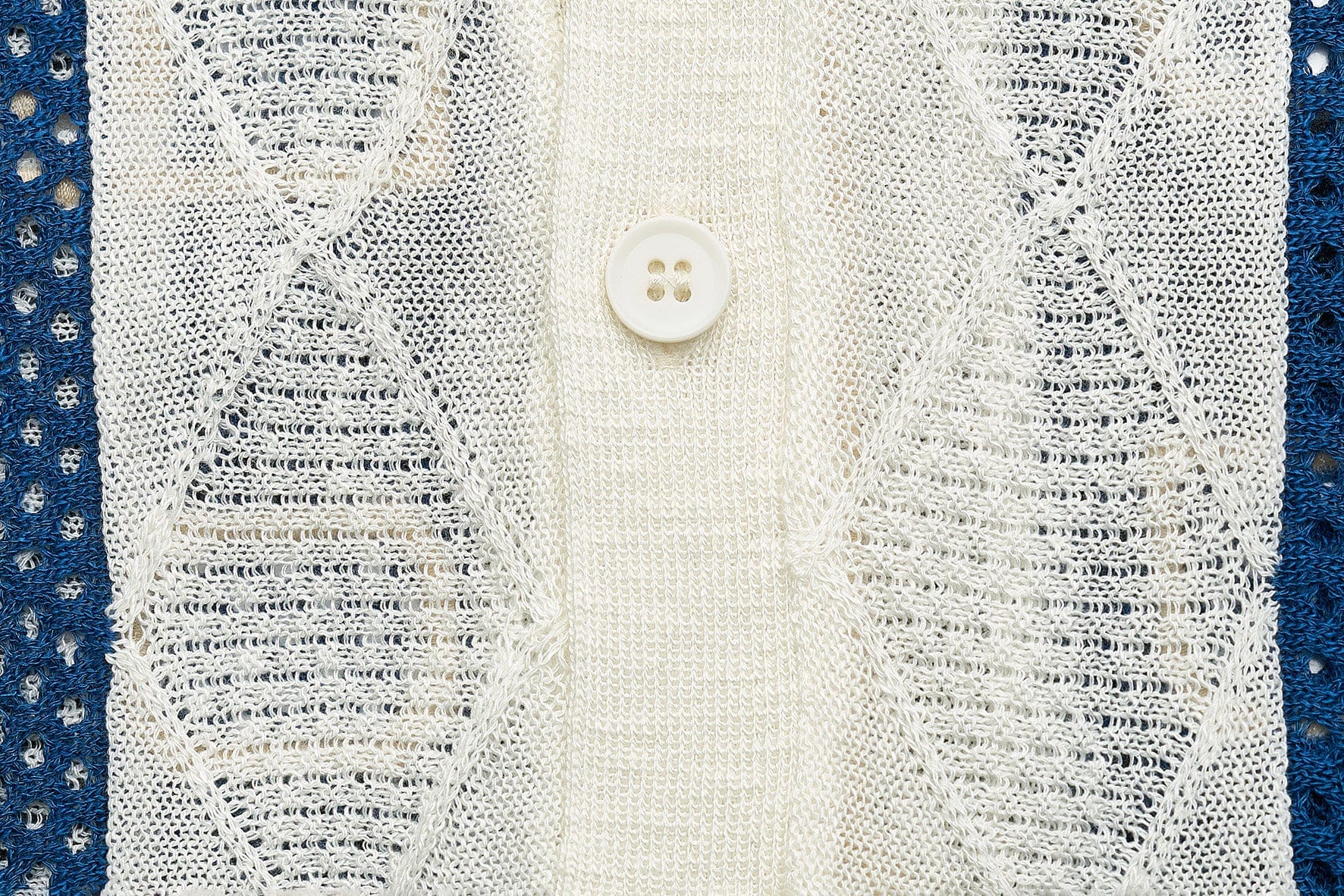 STEEPC Pearl LOGO Patch Striped Knit Half Shirt
