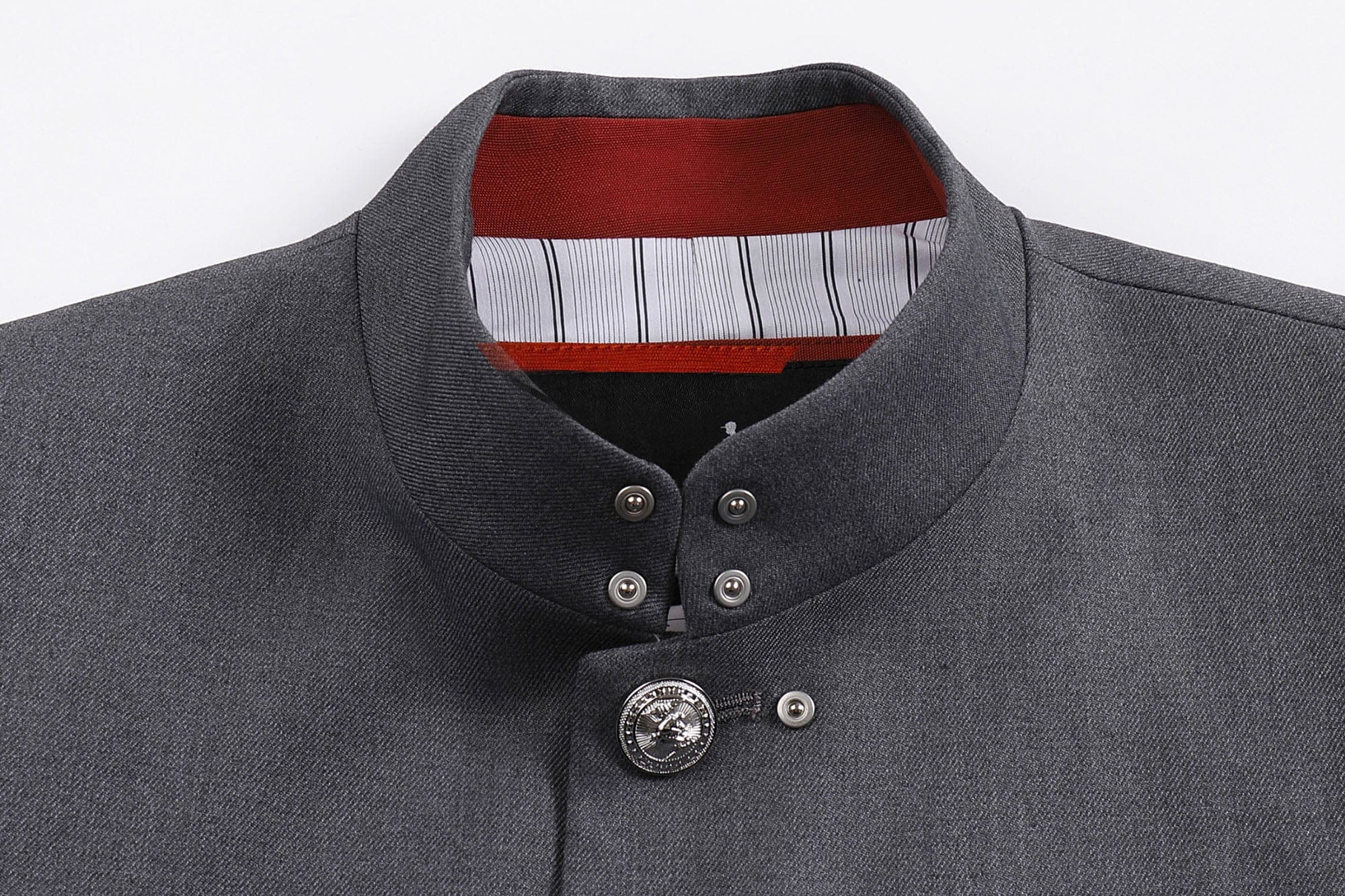 FACEONLAB Wool-Blended Cropped Uniform Blazer Gray