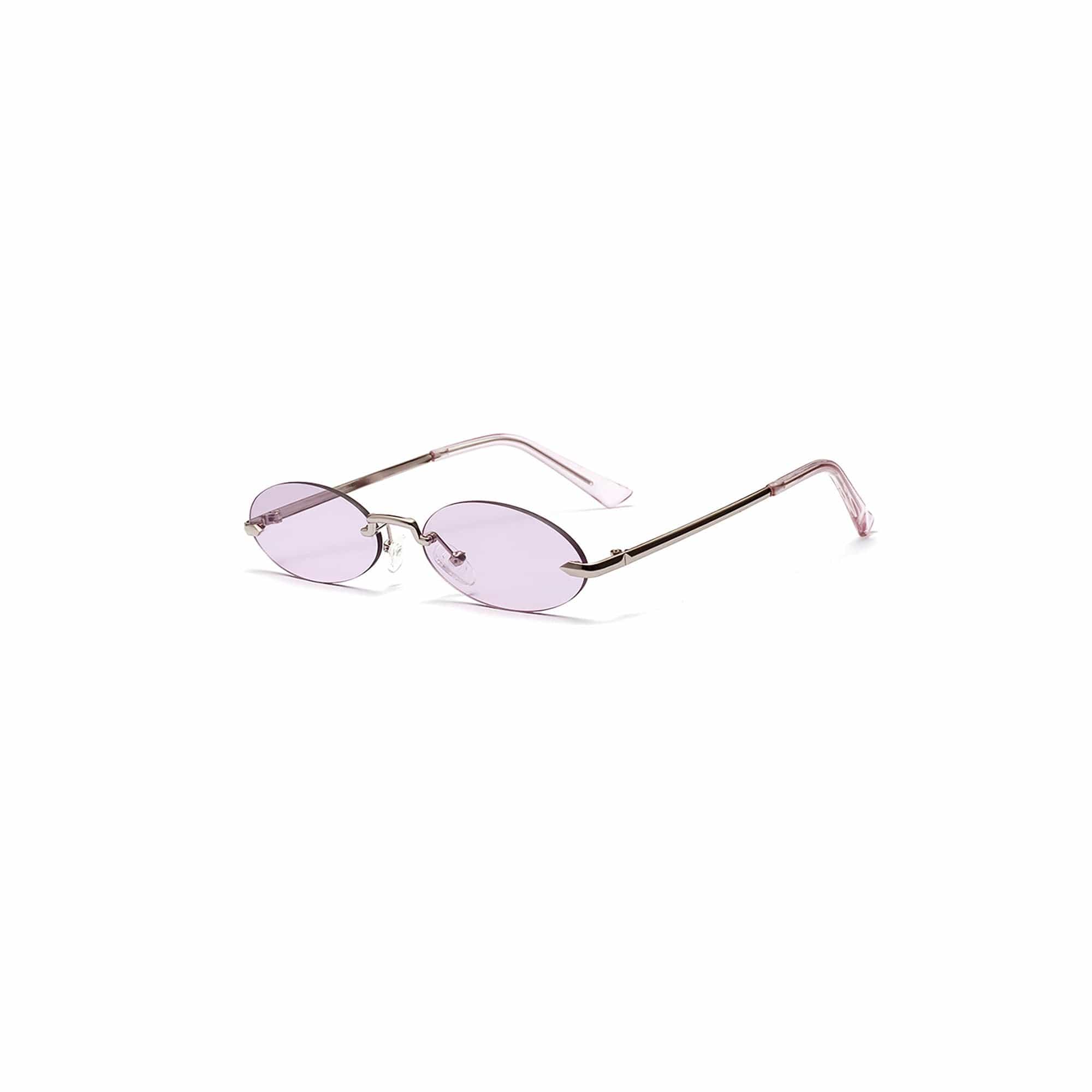 DAMAGE ASIA Oval Rimless Translucent Sunglasses