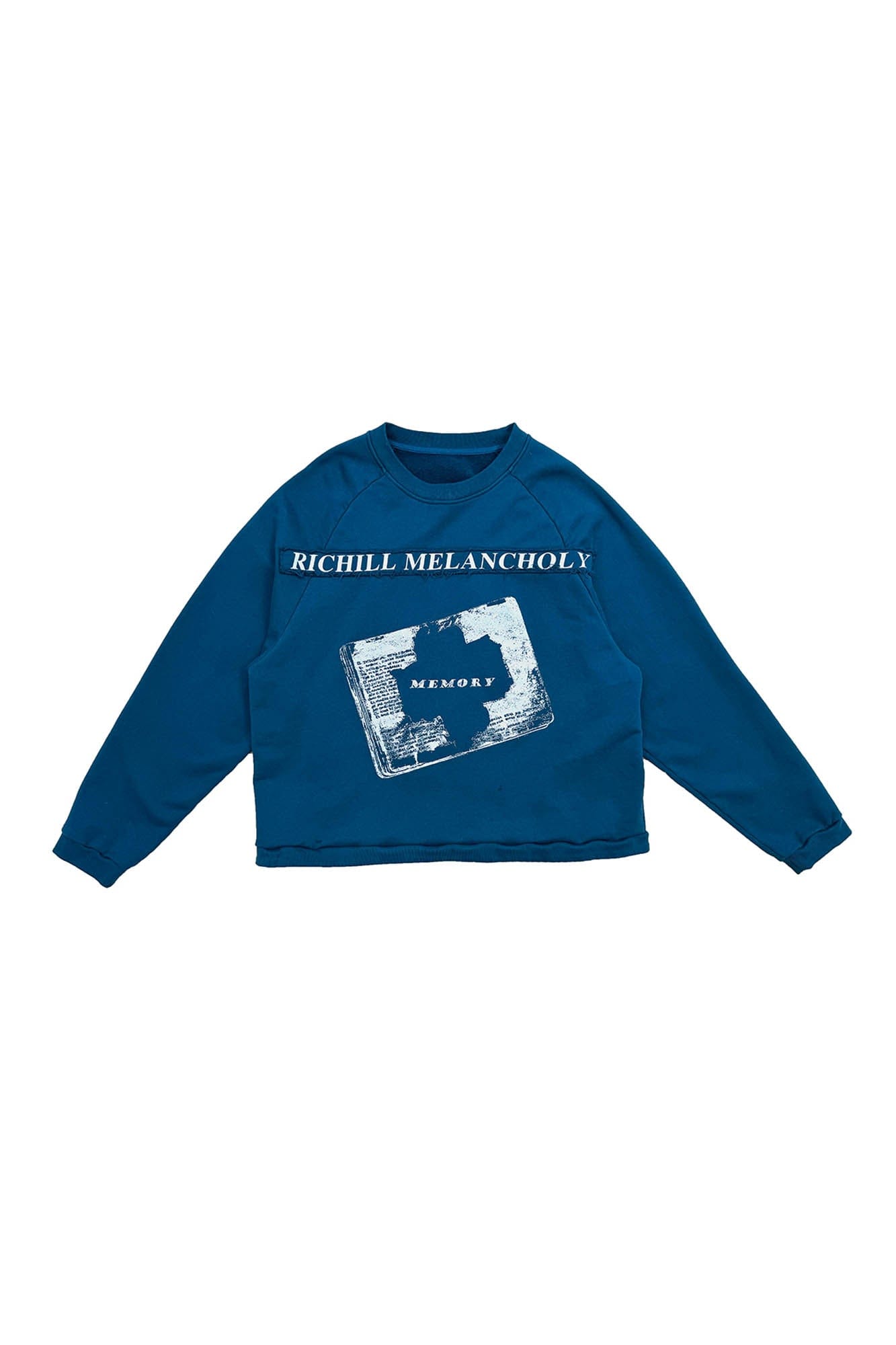 RICHILL Paneled Graphic Print Raglan Sweatshirt