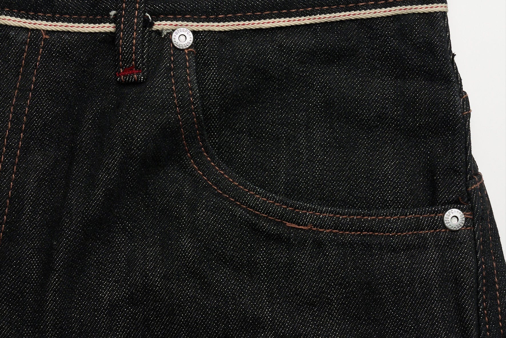 STEEPC Asymmetric Fly Selvedge Curved Raw Jeans