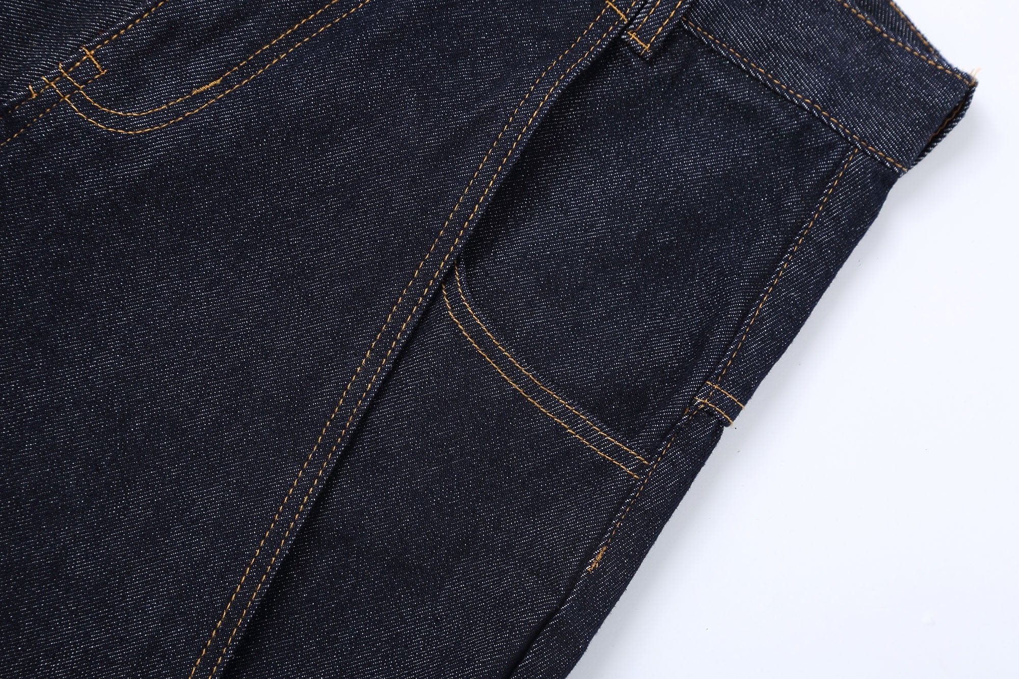 CLP Folded-Hem Spliced Denim Shorts
