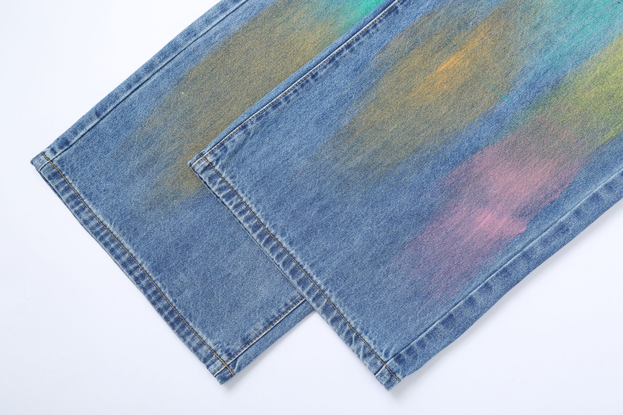 CLP MultiColor Brushed Wide-Leg Jeans