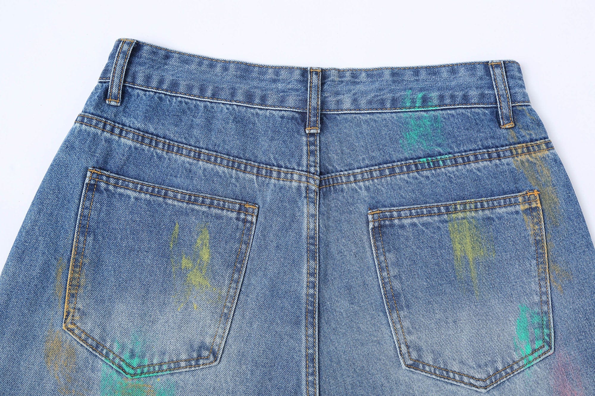 CLP MultiColor Brushed Wide-Leg Jeans