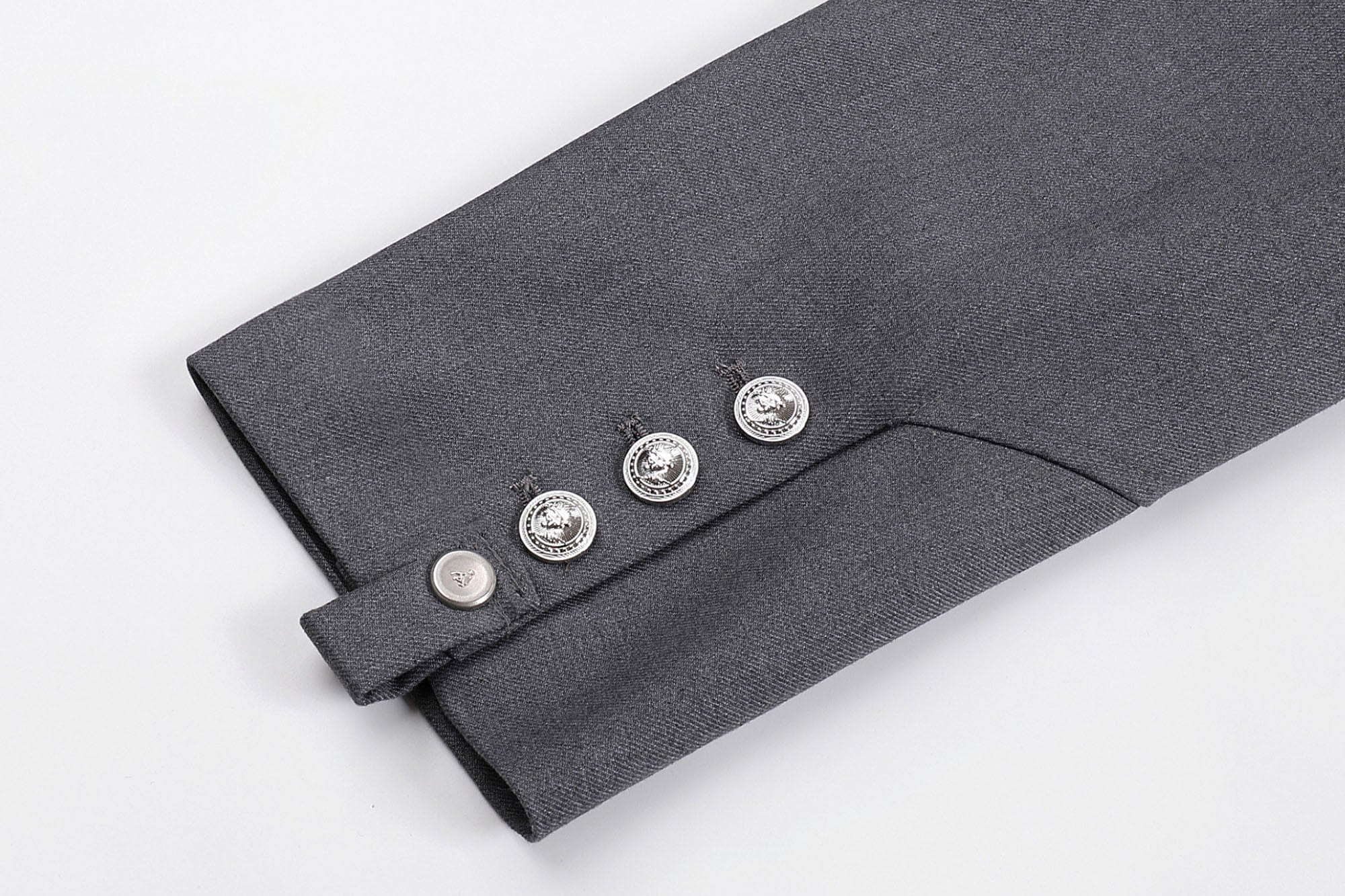 FACEONLAB Wool-Blended Cropped Uniform Blazer Gray