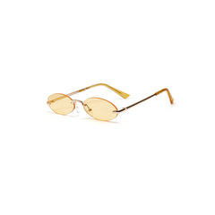 DAMAGE ASIA Oval Rimless Translucent Sunglasses