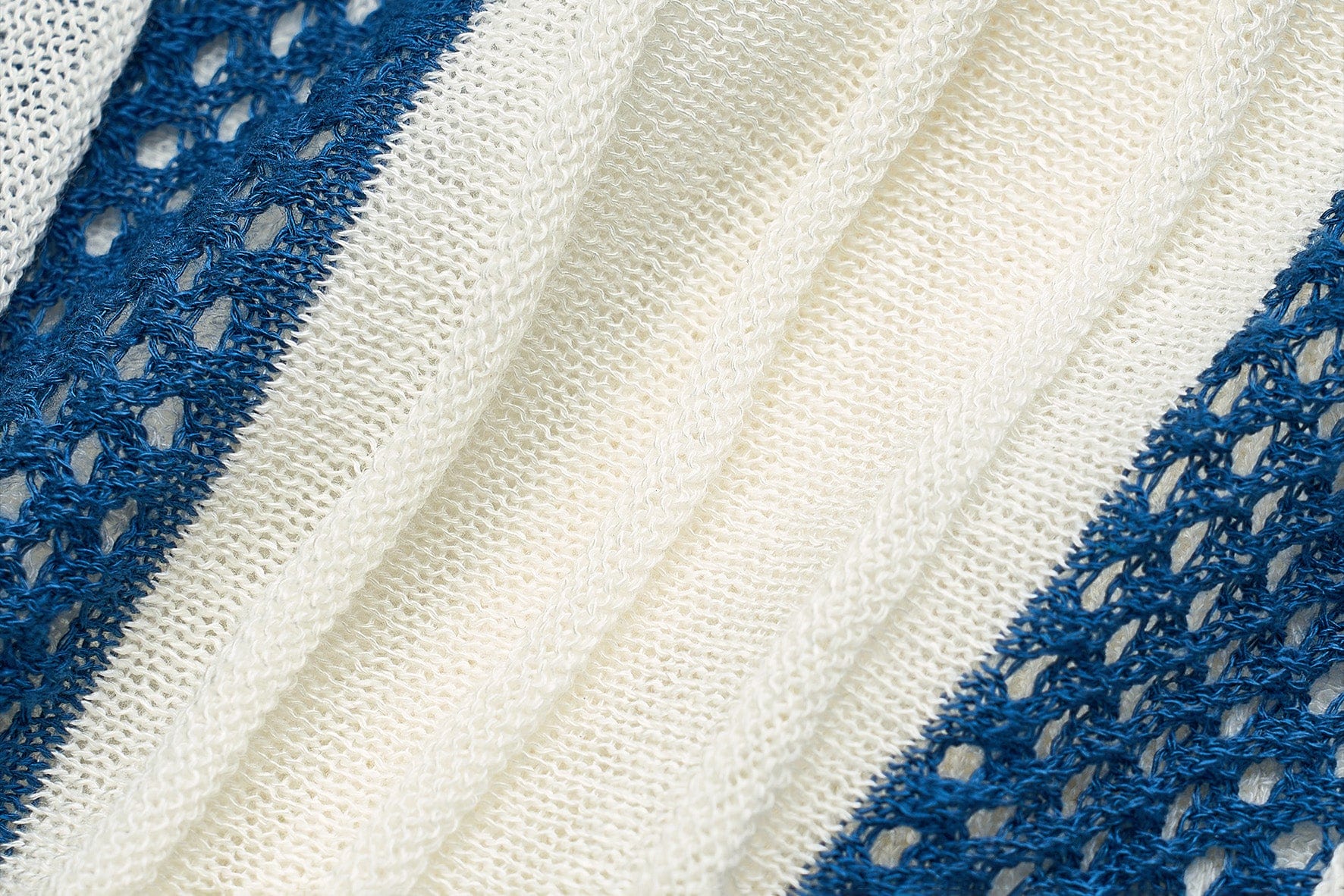 STEEPC Pearl LOGO Patch Striped Knit Half Shirt