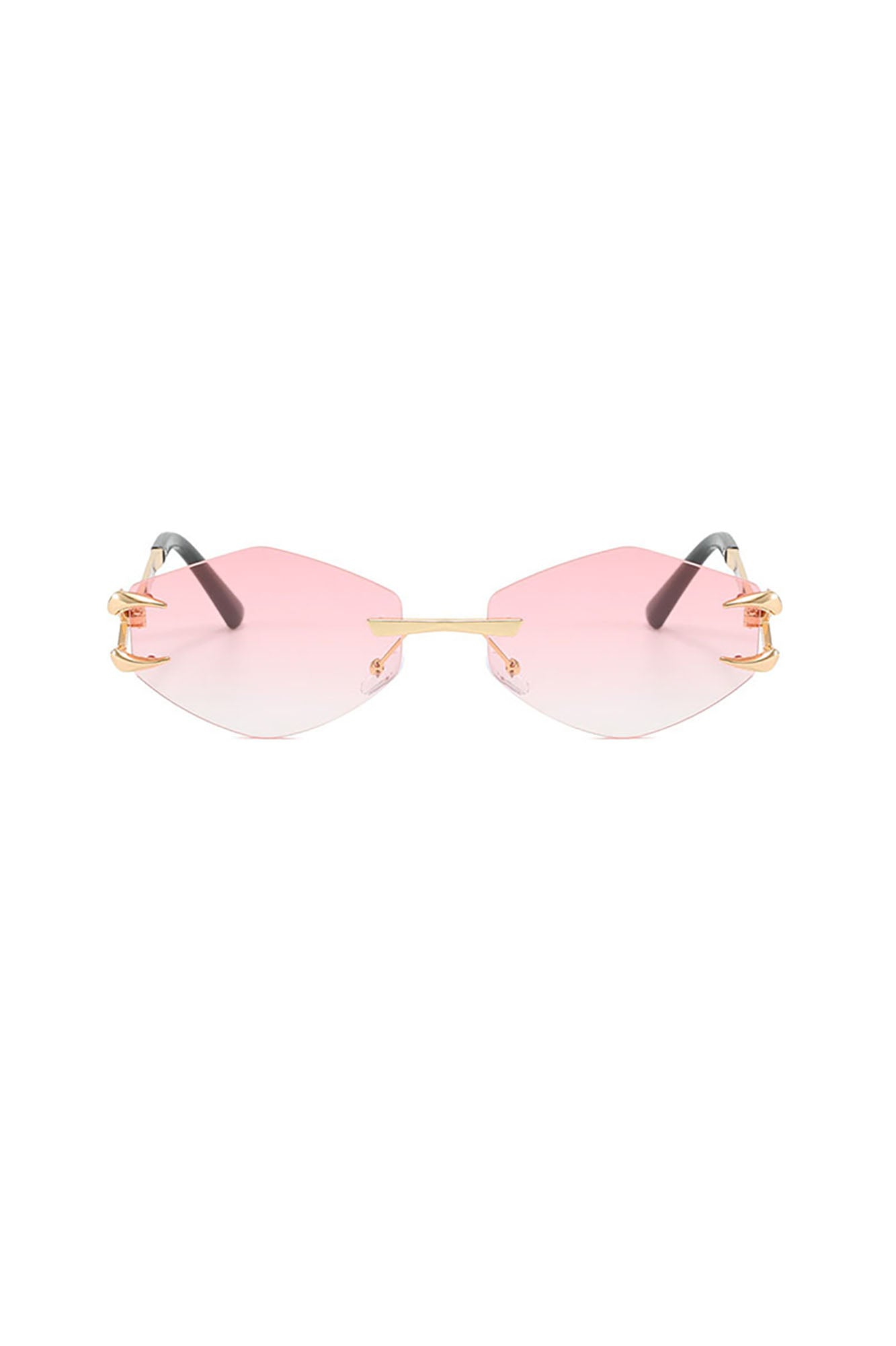 DAMAGE ASIA Claw Temple Gradient Hex Lens Rimless Sunglasses