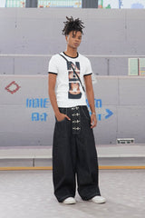 DND4DES Airplane-Buckle Curved Baggy Jeans
