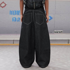 DND4DES Airplane-Buckle Curved Baggy Jeans