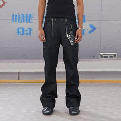 DND4DES Double-Zipper Multi-Pocket Raw Jeans