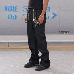 DND4DES Double-Zipper Multi-Pocket Raw Jeans