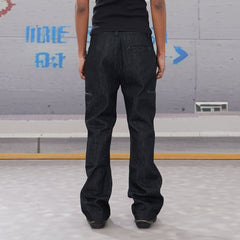 DND4DES Double-Zipper Multi-Pocket Raw Jeans