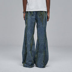DND4DES Ripple Spliced Washed Jeans