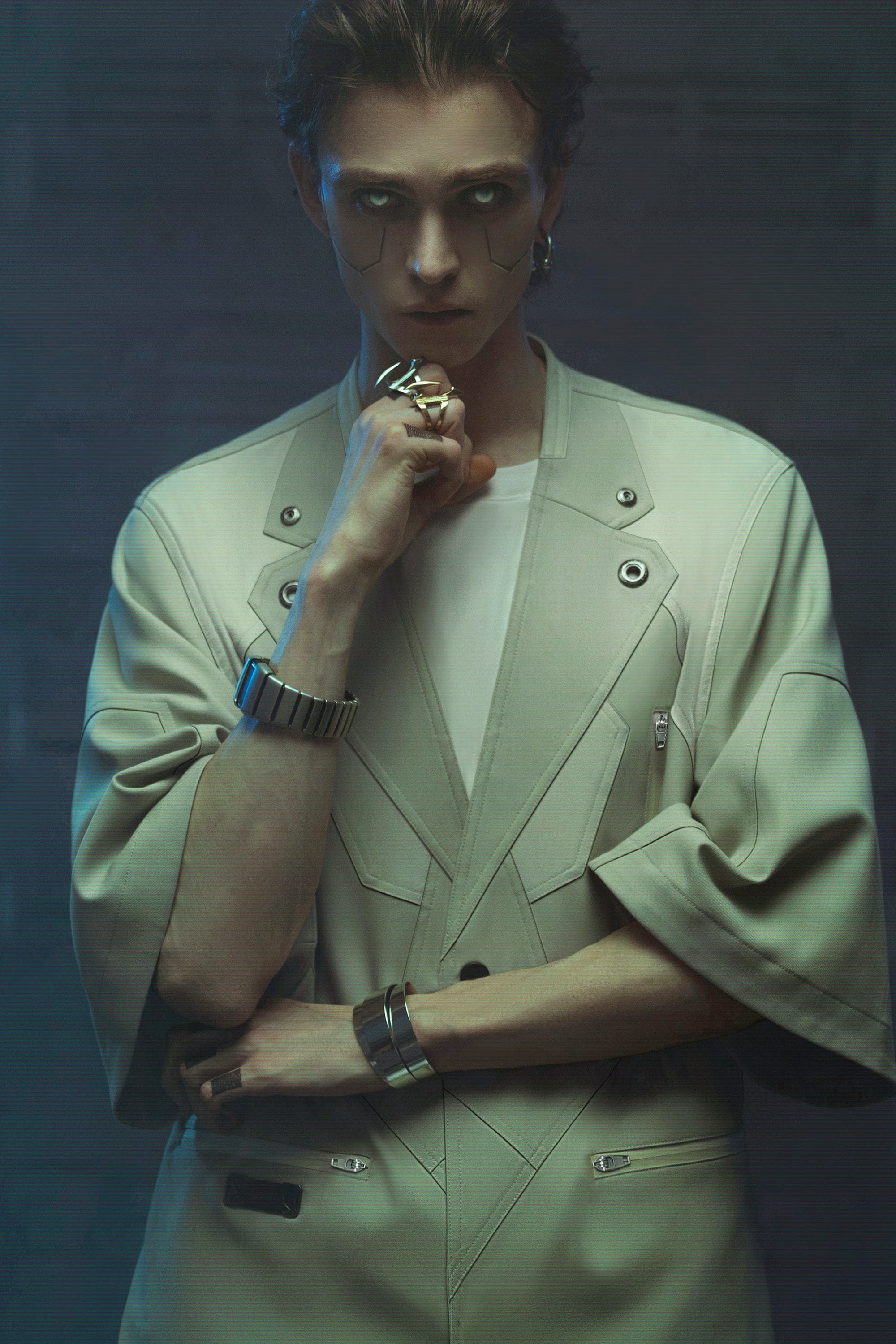 XIPHEVIL Demiurge IV Mesh Metal Short-Sleeve Blazer Green