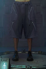 XIPHEVIL Bellator Deconstructed Multi-Zipper Shorts Dark Grey