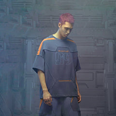 XIPHEVIL Modern Deconstructed Rivet Jersey Dark Orange