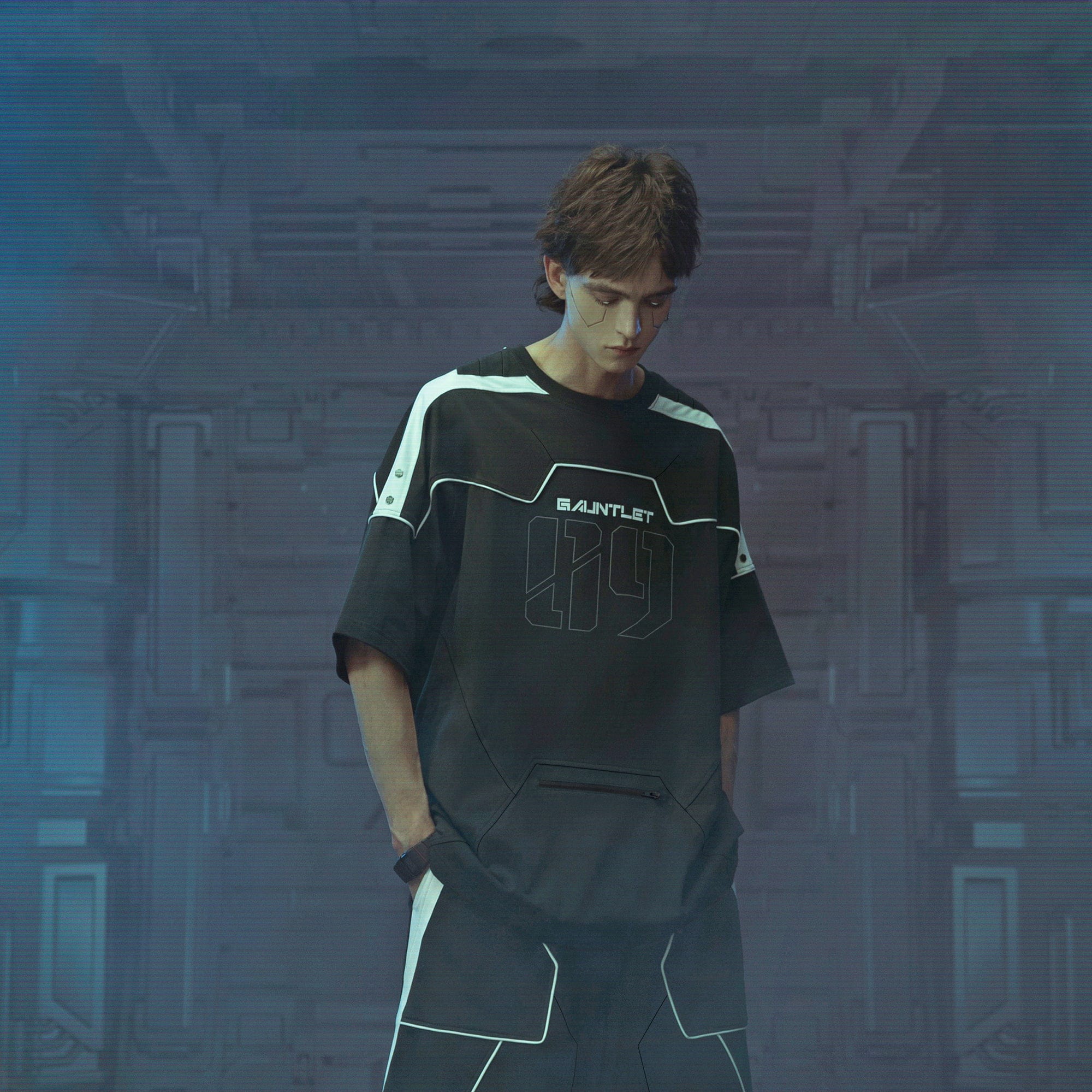 XIPHEVIL Modern Deconstructed Rivet Jersey Black